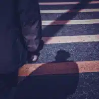 Rearview of a man crossing the road. pedestrian accidents on the Las Vegas Strip