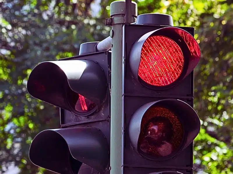 Red traffic light.